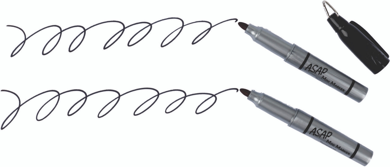 BLACK - Tiny-Titan - Permanent Black Marker With Detachable Key Chain Clip - Fine Point - 12 Pens Per Pack