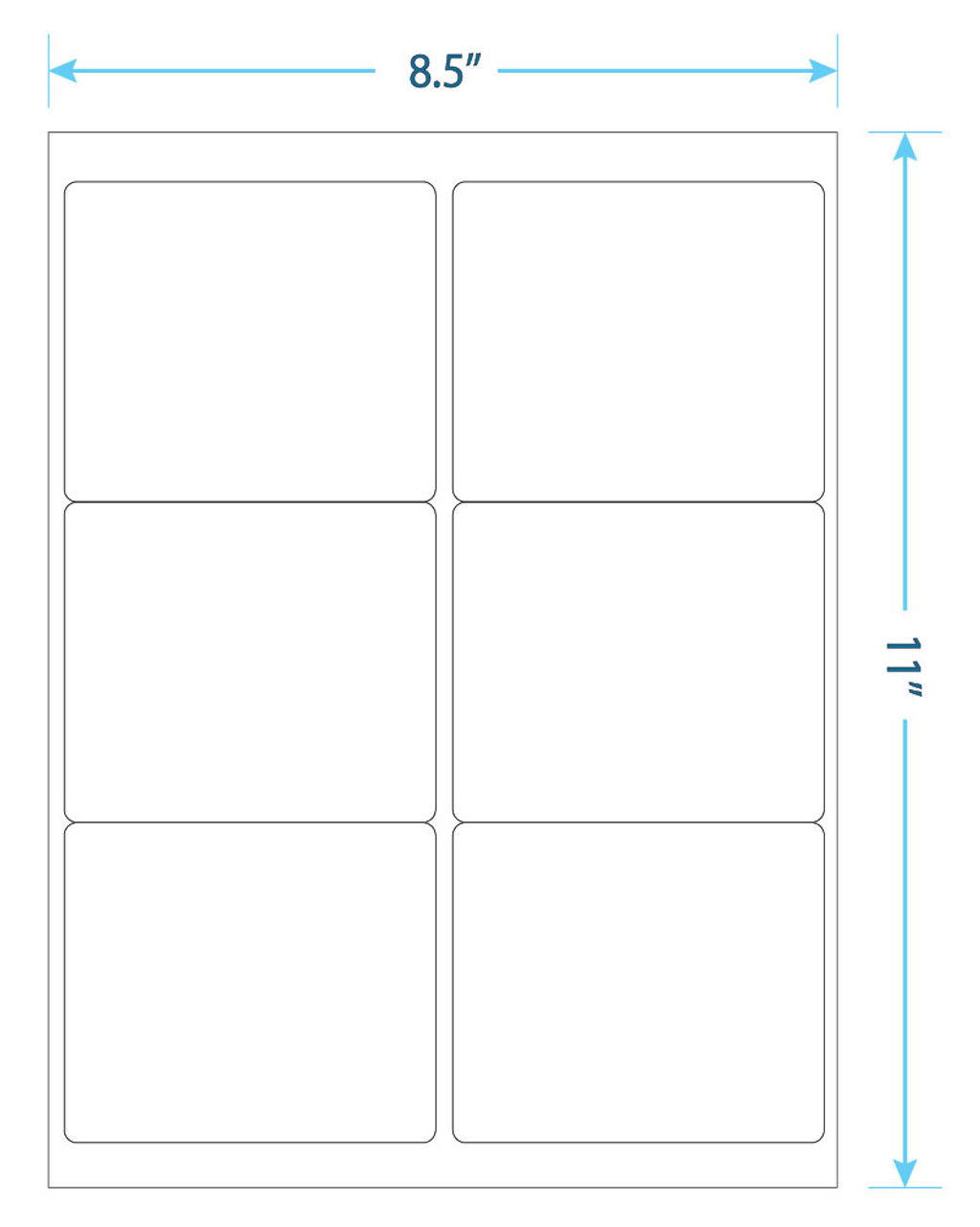 975 Supply Brand Labels - 6 Up Labels - 4" x 3-1/3" - 6 Labels Per Sheet