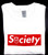 White T-Shirt Red Bar with Society in White.