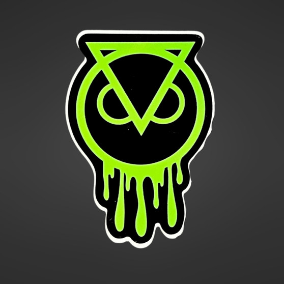 Dripping with secrets slime time! Green Owl Sticker.