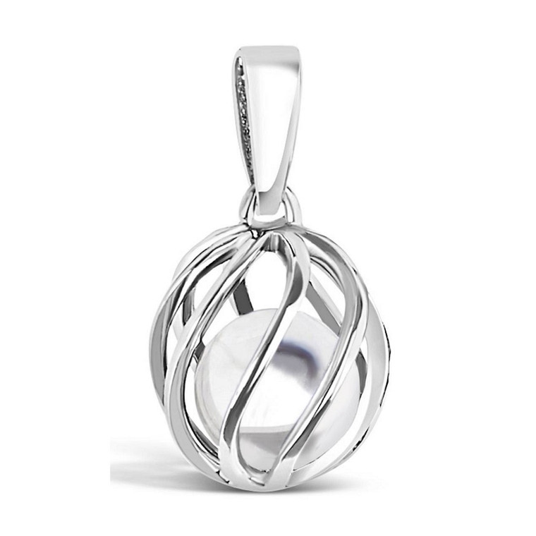 April  Birthstone silver pendant - White Topaz