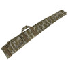 Mossy Oak OG Bottomland gun case. Camo pattern, fabric material, handle, side pocket, angled perspective.
