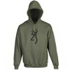 Browning Branded Hoodie- Green- Front Hood Up