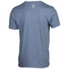 Back view of a blue heathered t-shirt with a small white Browning Buckmark logo on the upper back.
