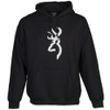 Black Browning hoodie with white Buckmark logo and kangaroo pocket