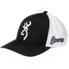 White Browning cap with deer logo and "Browning" text, perforated back panel.