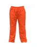 Blaze orange waterproof pants with an elastic drawstring waist and straight legs, viewed from the front.