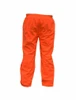 Back view of blaze orange Wildfowler waterproof pants with elastic waistband.