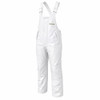 Wildfowler white waterproof snow bibs with adjustable straps and front pockets, angled view.