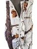Wildfowler waterproof snow camo bibs in Wildtree Snow pattern with white zipper and brown branding.