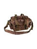 Wildfowler Wildgrass camo hunting gear bag with shoulder strap, carry handles, and front buckle closures.