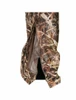Wildgrass camo pants shown at a close-up angle, featuring an open side zipper, snap buttons, and mesh lining.
