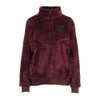 Browning Hannah Fleece Pullover in deep zinfandel red, featuring a half-zip front, mock neck, and a small chest logo patch.
