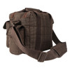 Brown Wild Hare sporting clays bag with double zip top, 3 outside pockets, and padded shoulder strap.