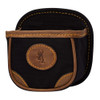 Black canvas shell box carrier with leather trim and Browning Buckmark logo.
