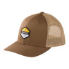 Brown Browning trucker cap with mesh back and hexagonal patch