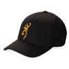 Black Browning cap with gold buckmark logo on front.