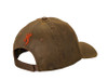 Brown Browning cap with orange buckmark logo, rear view