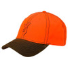 Browning blaze orange cap with brown bill and embroidered buck logo