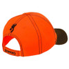 Orange Browning cap with black logo and brown brim, back view.