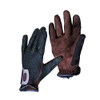 Brown and black Bob Allen shotgunner gloves with grip dots and wrist strap
