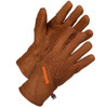 Brown leather Browning upland deerskin gloves with embossed Buckmark logo