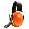 Orange Beretta Safety Pro earmuffs with black headband and strap