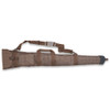 Brown quilted gun slip with shoulder strap and zippered pouch