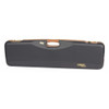 Navy Negrini shotgun case with tobacco leather trim and handle