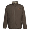 Brown Browning Cold Front Parka with camo collar and Wicked Wing logo. Full zip, insulated jacket.
