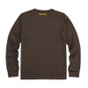 Brown long-sleeve Browning Tech Tee, brown jacquard mesh fabric, "Browning" logo on back.