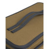 Tan and gray cartridge bag with carrying handles.