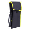 Dark blue Beretta gun case with yellow trim, flap closure, and shoulder strap.