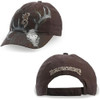 Brown Browning 10 Point Cap. Brown fabric, front view with deer skull graphic, back view with "BROWNING" text.