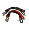 Mendota Dog Traffic Lead in Mocha, Woodlands, and Camo. Rope leads with leather fittings and metal clips.
