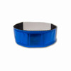 Blue reflective field trial band, black interior, white backing, elastic material.