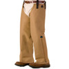 Tan Turtleskin Snake Armor chaps. Protective legwear with zippers, worn over boots.