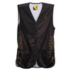 Black and gold Browning shooting vest with floral design, mesh, and pockets.