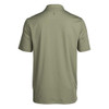 Back view of a green Browning Performance Polo shirt. Polyester fabric, short sleeves, and a collar.