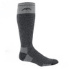 Gray Darn Tough over-the-calf sock with mountain logo, merino wool blend, full cushion.