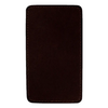 Brown leather barrel rest, rectangular shape, rounded corners, brown stitching.
