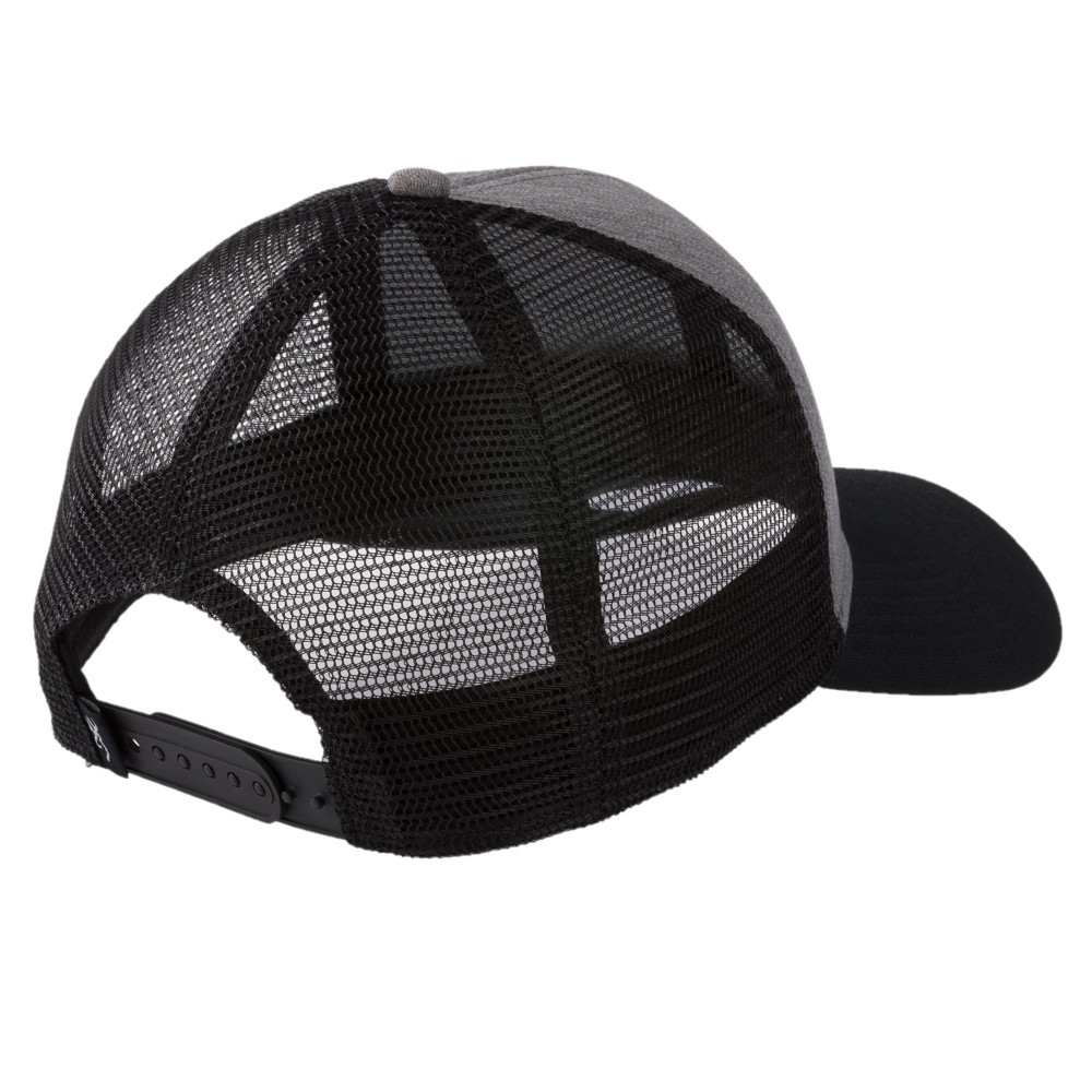 Gray and black mesh Browning Crest cap, angled view. Mesh back, black brim, adjustable closure.