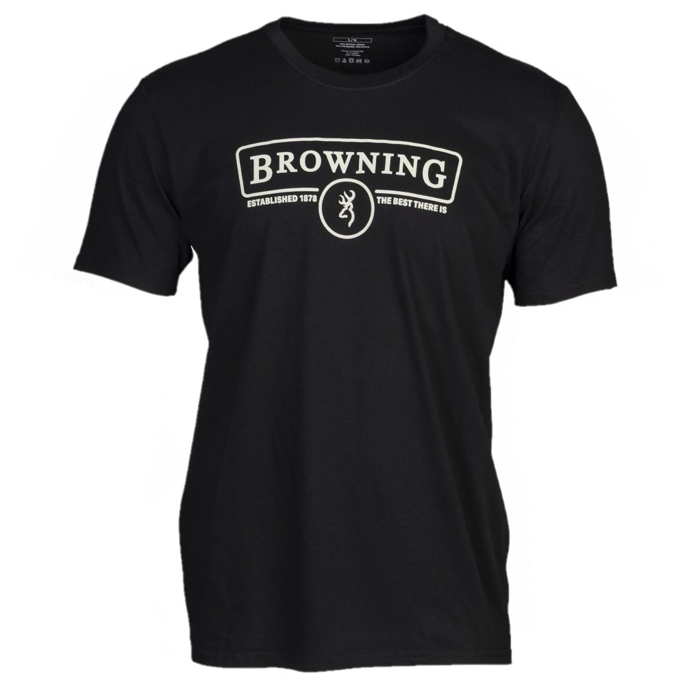 Black Browning Contour t-shirt with white logo and text.