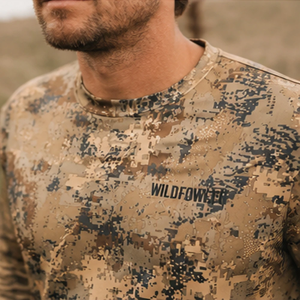 WILDFOWLER LONG SLEEVE POLY QUICK DRY T-SHIRT-DIGITAL CAMO
