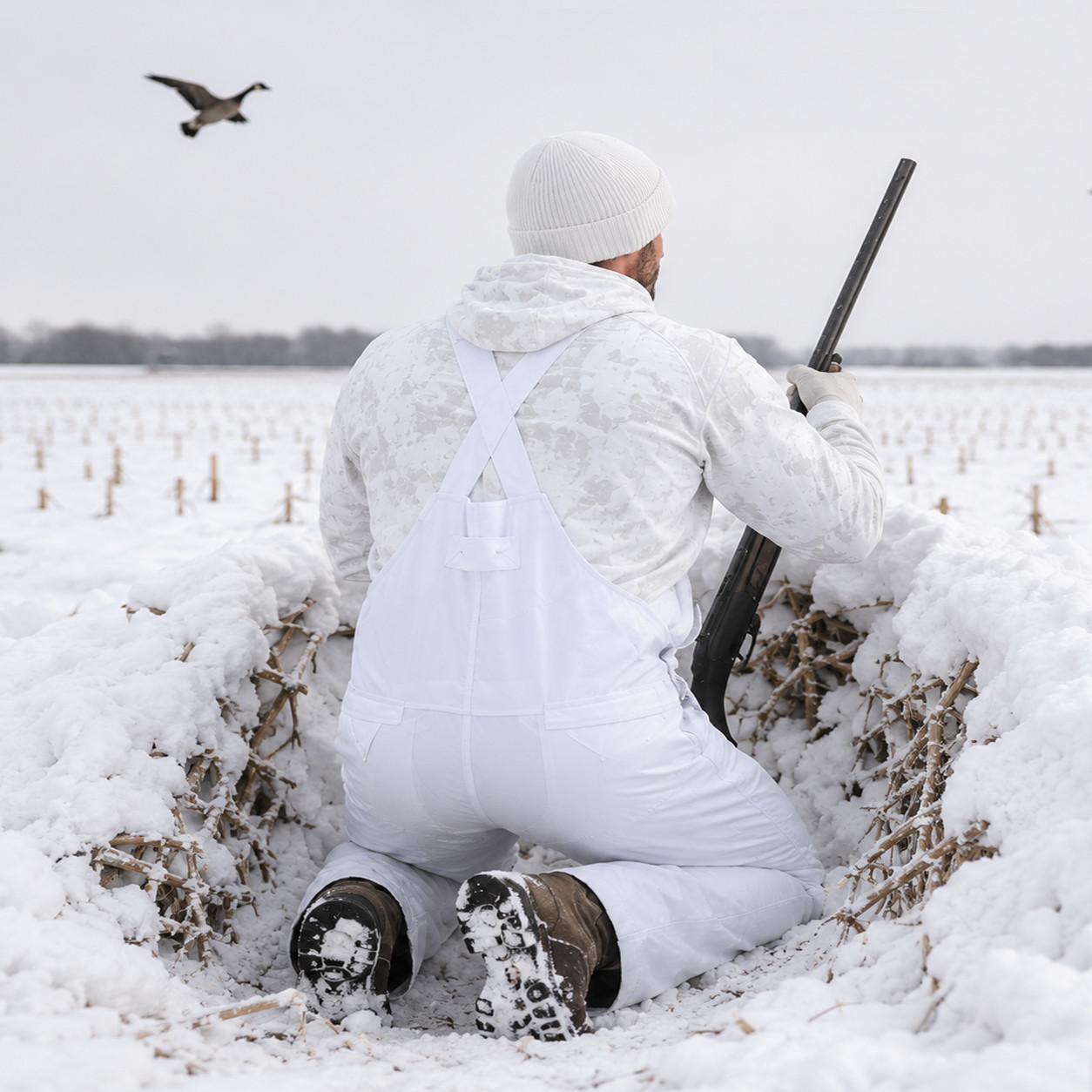 WILDFOWLER WATERPROOF BIBS-WHITE SNOW