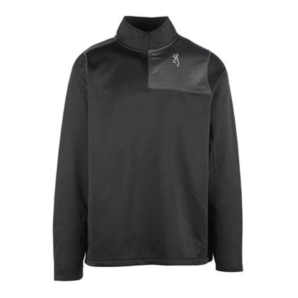 Black Browning quarter-zip fleece with screen-printed logo