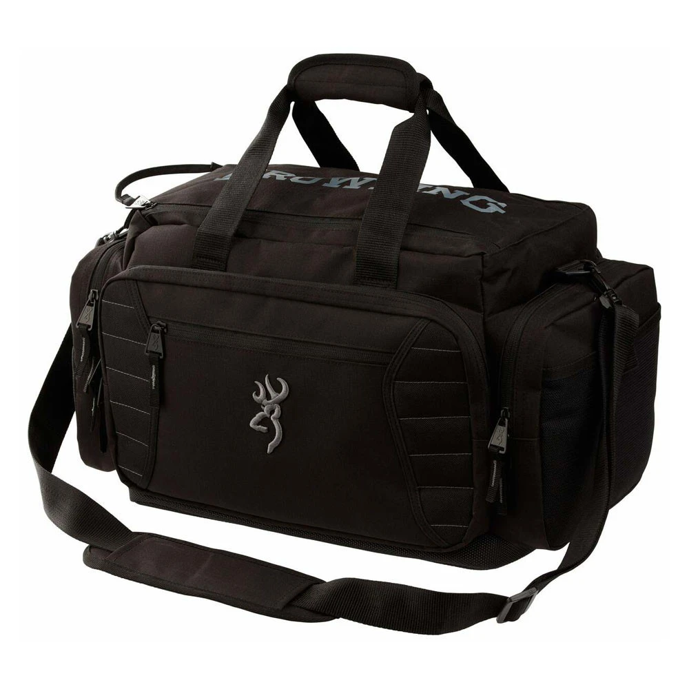 Black Browning Factor Range Bag with Browning logo and shoulder strap