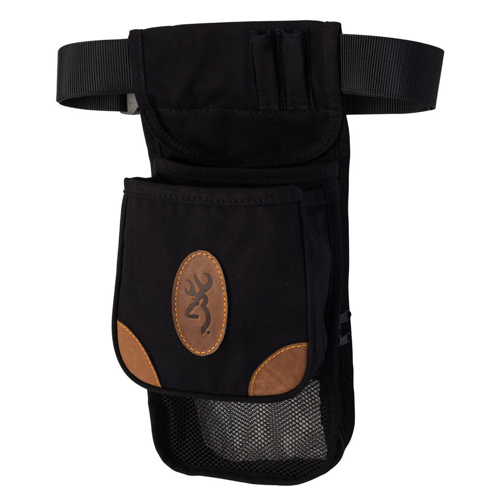 Browning Lona Canvas/Leather Deluxe Shell Pouch-Black