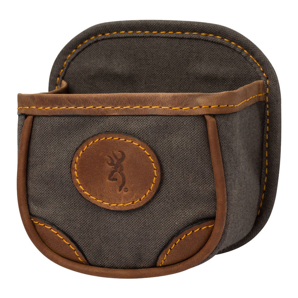 Browning Lona canvas and leather shell carrier with Buck-mark logo