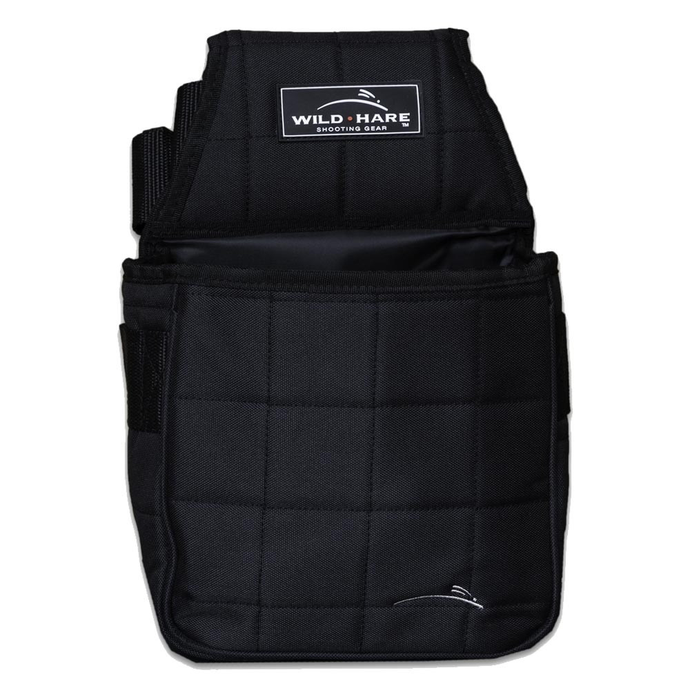 Black Wild Hare Deluxe Divided Shell Pouch with quilted fabric and logo